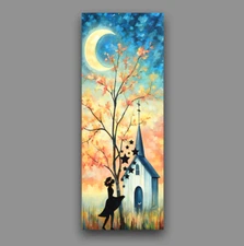 Walk in Grace bookmark girl walking by old church collectable unique reader gift