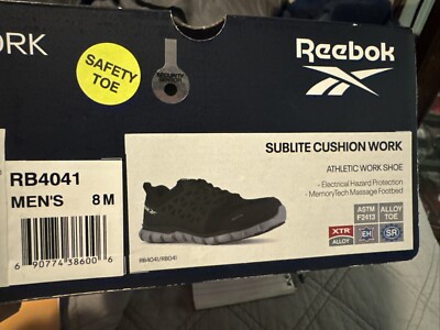 REEBOK WORK Men's Sublite Cushion Alloy Toe Work Shoe Black - RB4041