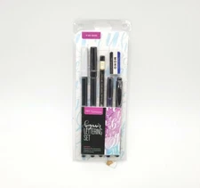 Tombow Beginner Lettering Set. Pens Eraser with Tip Sheet NEW