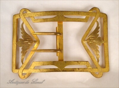 LOUIS VUITTON BOUCLE de Ceinture Ancienne en Bronze Mode Vintage Luxe