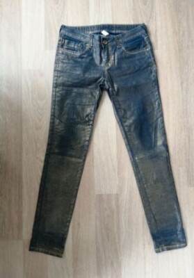 Kiabi Jeans blau gewachst gold Low Waist Gr.38 (2208106) 