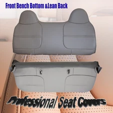Front Bench Bottom-Top Seat Cover Gray For 1999-2002 Ford F250 F350 F450 F550