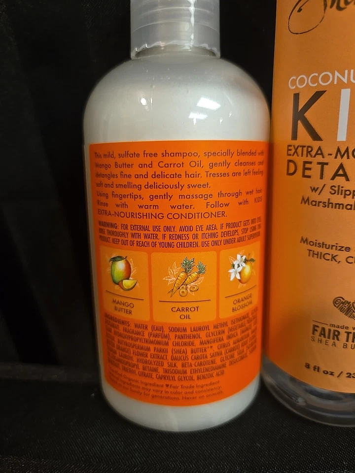 Lote mixto de 3 piezas de champú y acondicionador desenredante de humedad de karité para niños de 8 oz cada uno Foto 3 de 4