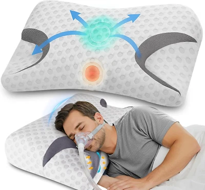HYDOMI CPAP Memory Foam Pillow for Side Sleeper, Sleep Apnea Pillow for Sleeping, CPAP