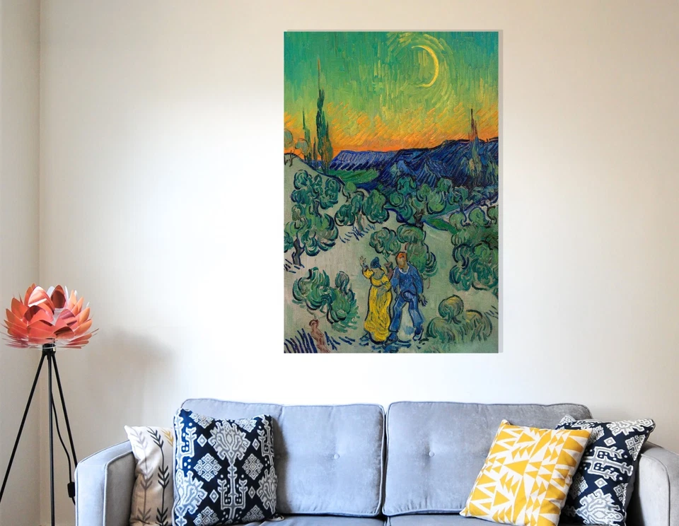 A Walk At Twilight Vincent Van Gogh Canvas Prints Wall Art Pictures Modern Decor - Image 4 of 4