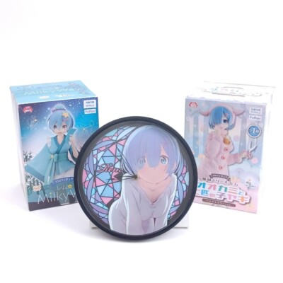 TAITO Wall Clock Re: Zero Rem Pyjamas with 2 Figures Japan Import