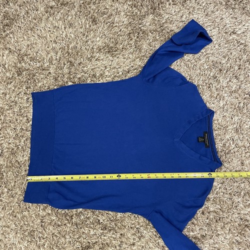 Banana Republic Luxury Blend Sweater Men Medium Blue V-Neck Silk/Cashmere/Cotton - Picture 6 of 7