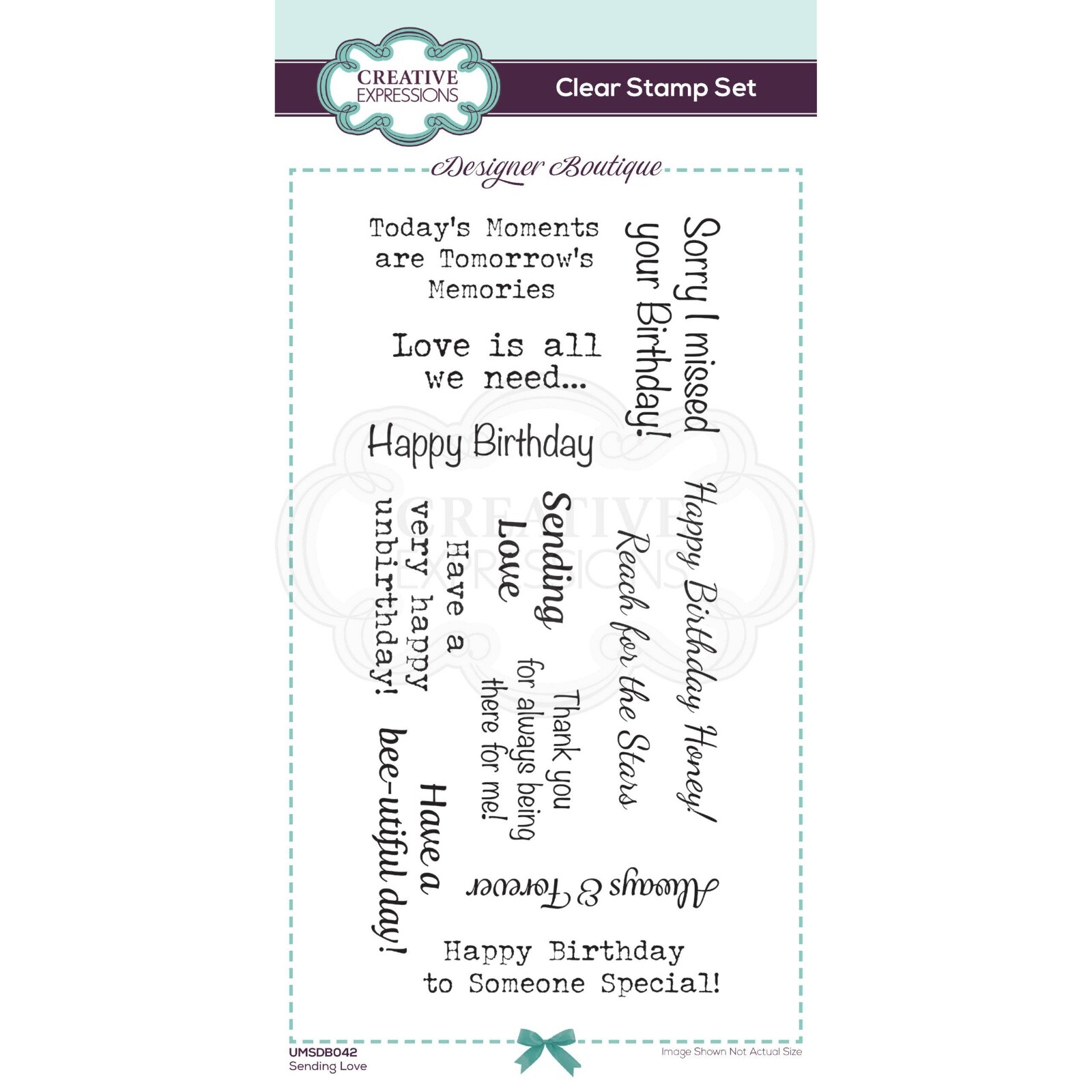 Creative Expressions Sending Love Sentiment Clear Stamp Set Birthday Card Making