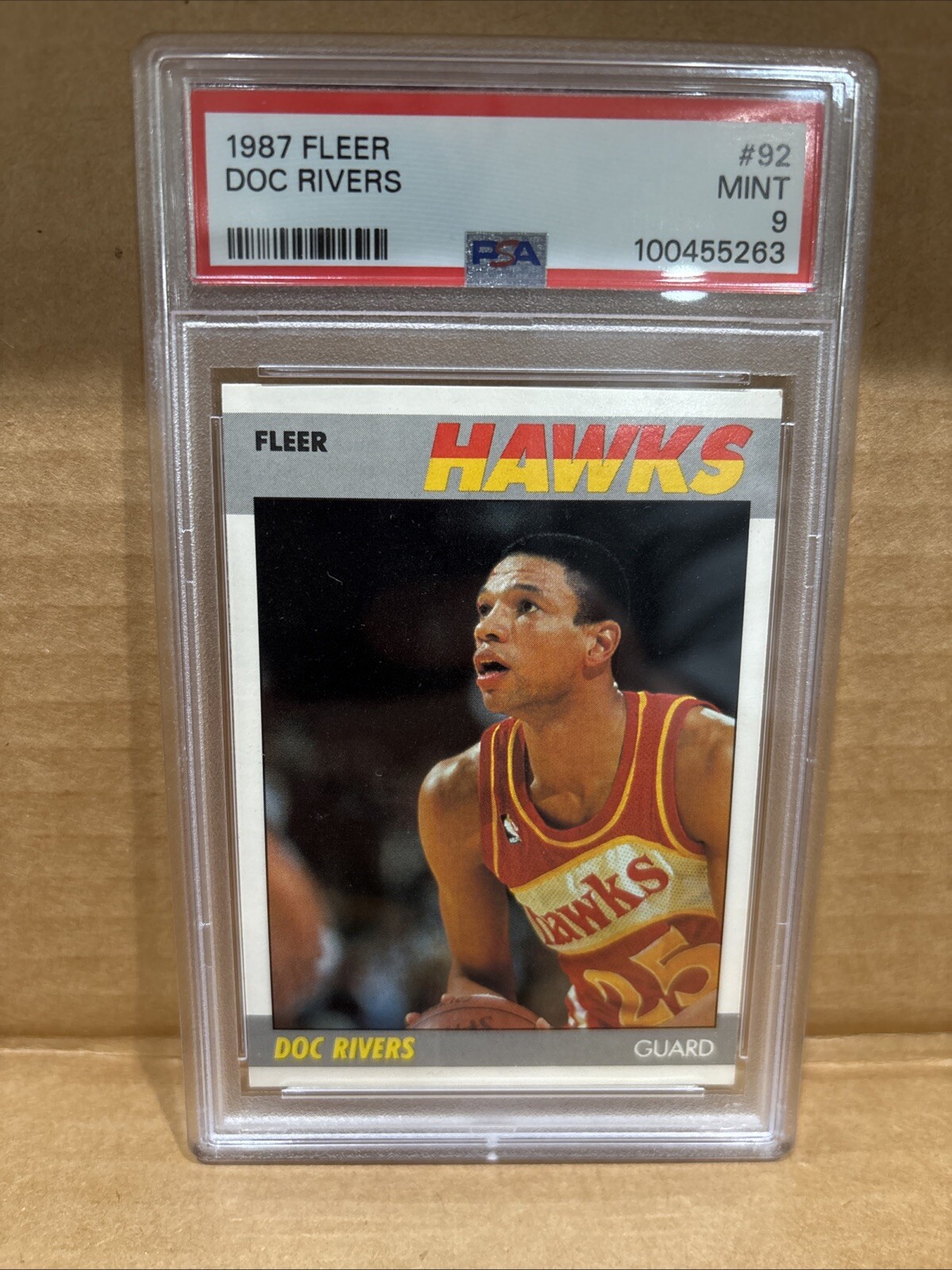 1987 Fleer Doc Rivers PSA 9 Hawks #92
