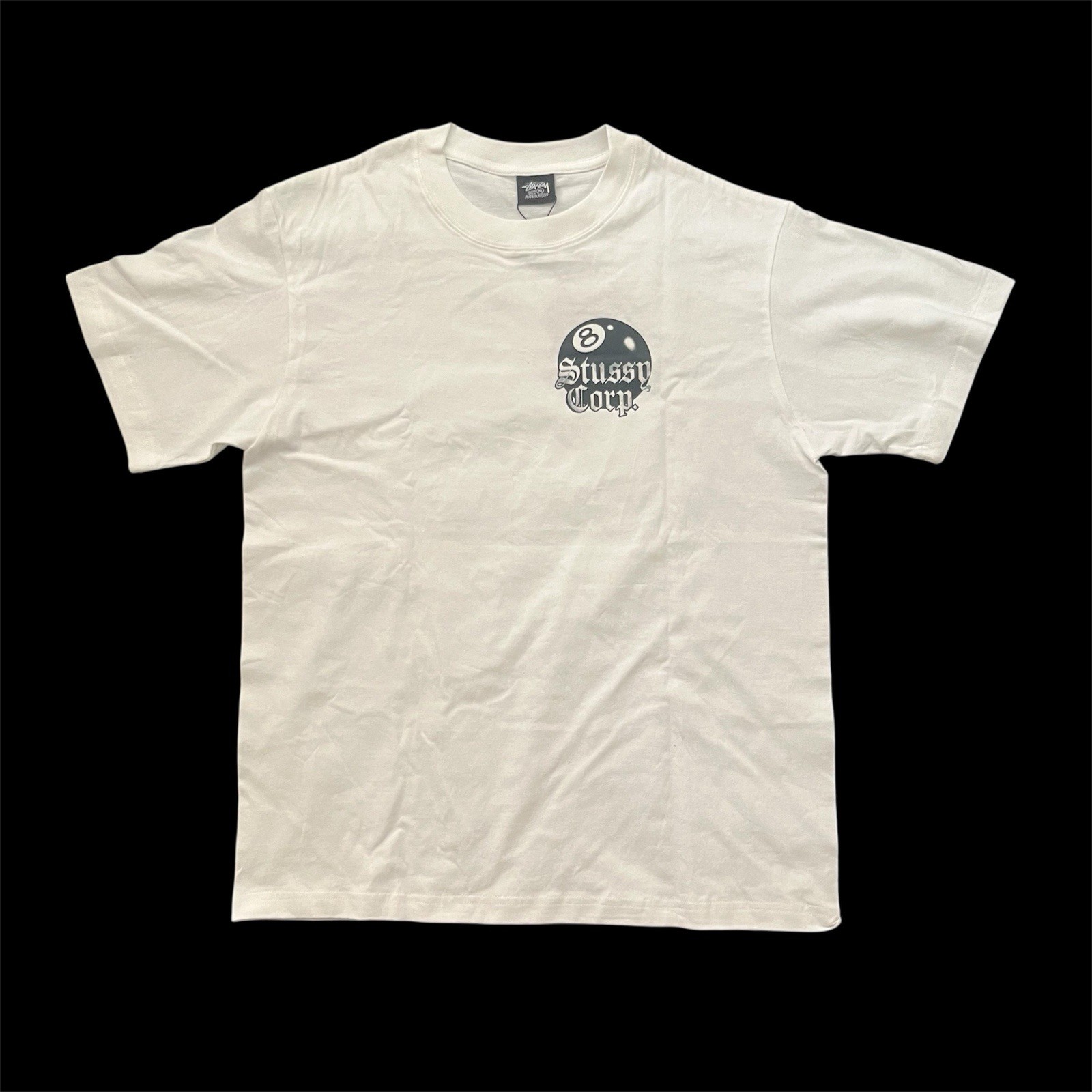 Stussy Short Sleeve “Stussy Corp” White/black Size M From The Stussy Outlet