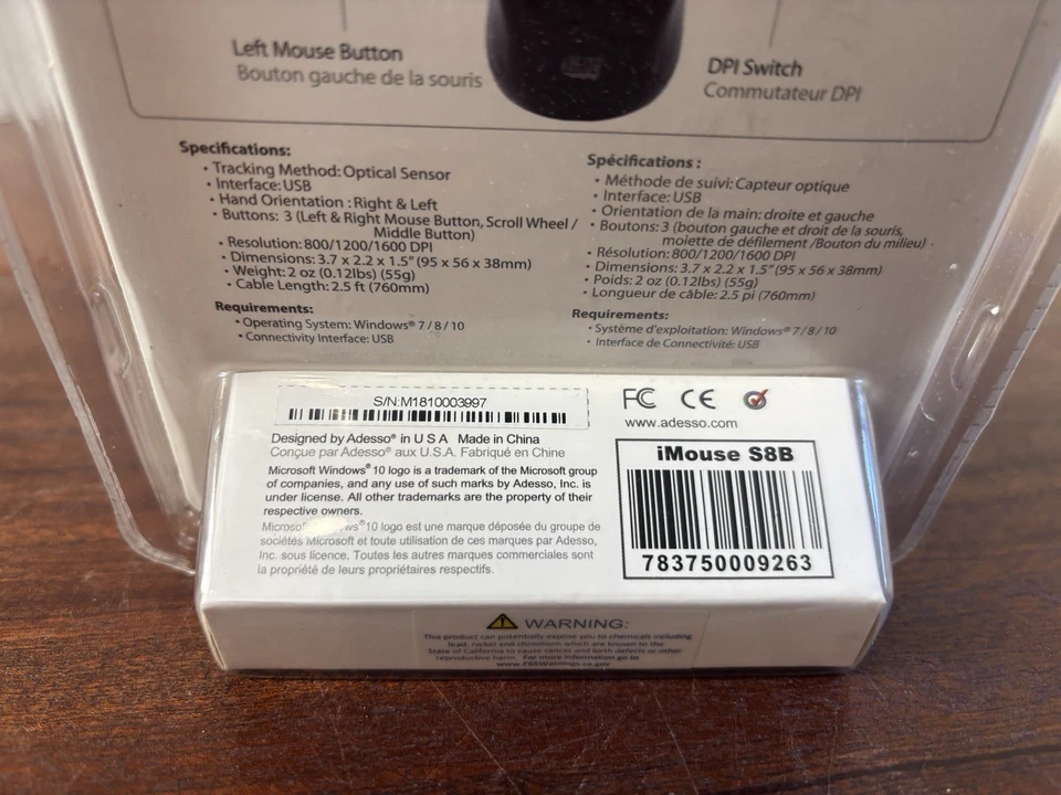 Adesso iMouse S8B LED Optical Wired USB Retractable Mini Mouse - Image 4 of 4