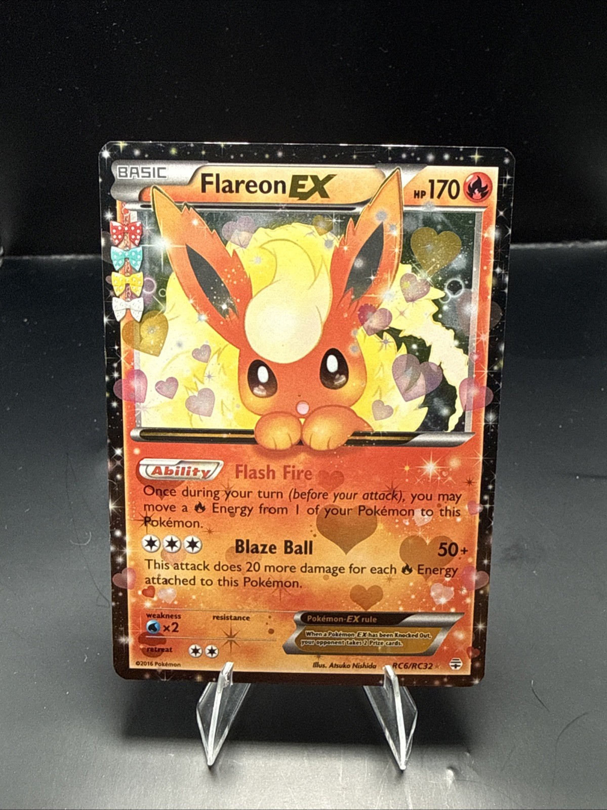 Pokémon TCG Flareon EX Holo Rare Card RC6/RC32 Generations