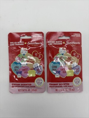 Hello Kitty & Friends Sweethearts Cherry Scented Face Sheet Mask ~ Lot of 2 ~New
