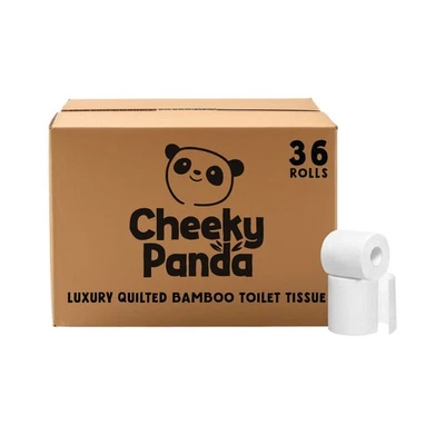Cheeky Panda Bamboo Toilet Rolls 3-Ply Quilted 160 Sheets Pack of 36 Rolls - Image 1 of 4