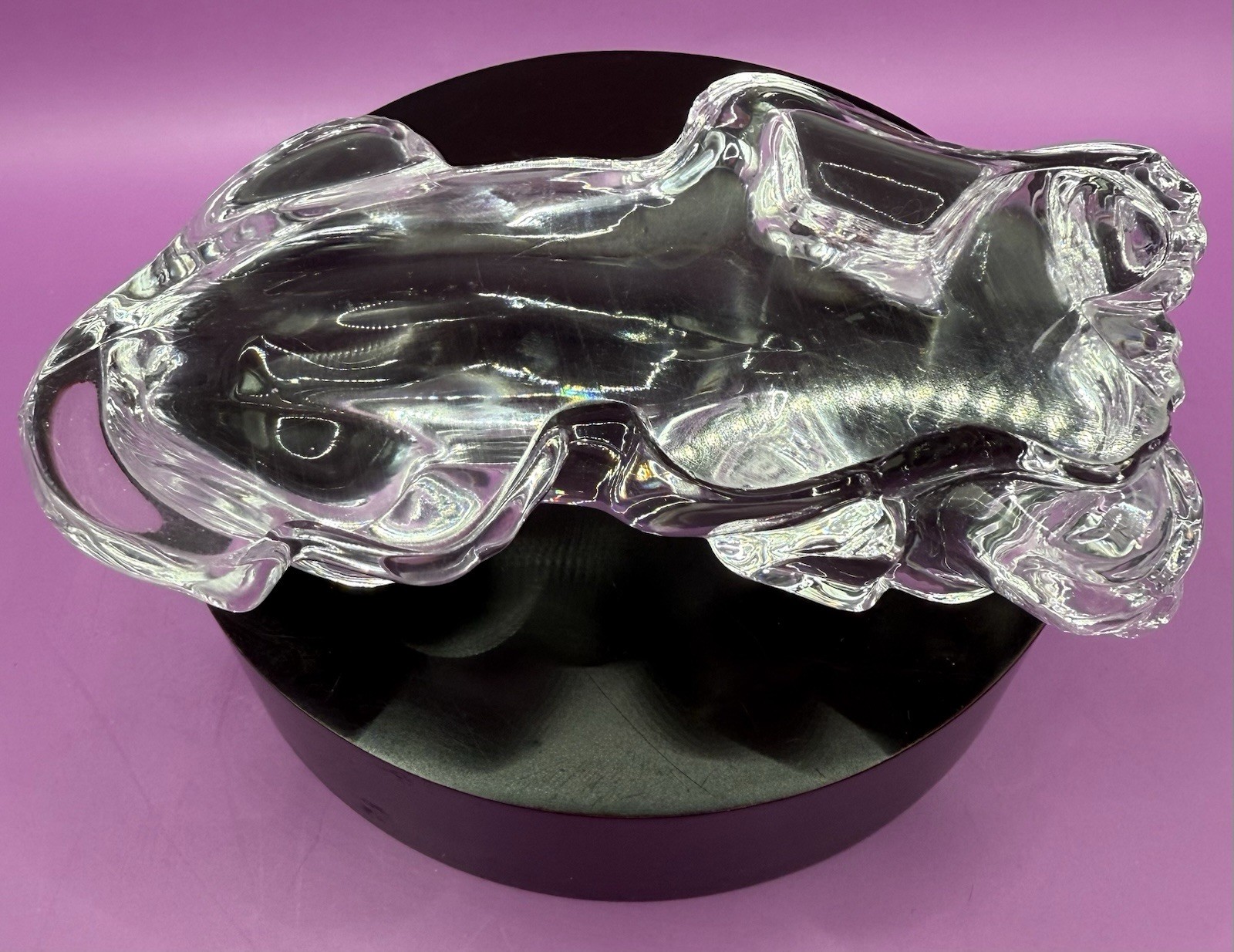 Princess House Puppy Dog Lead Crystal Glass Figurine Paperweight Hand Cooler