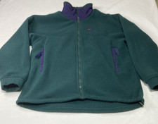 LOWE ALPINE Fleece full zip Green/Teele jacket Medium vtg 90s