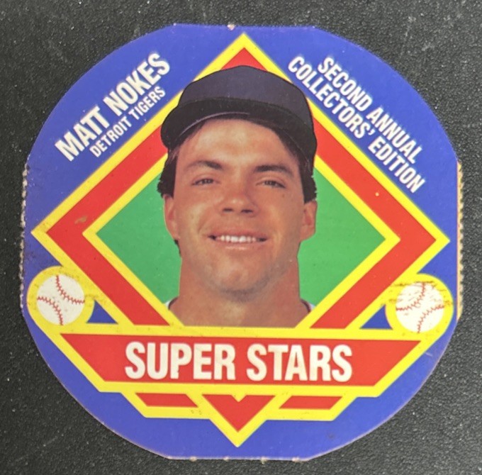 1988 MSA Tetley Tea Discs Matt Nokes Baseball Card #5 Tigers
