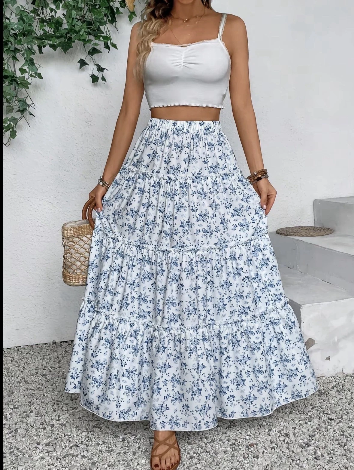 Women Sumer Floral Maxi Skirt Elastic Waist
Opens in a new window or tab