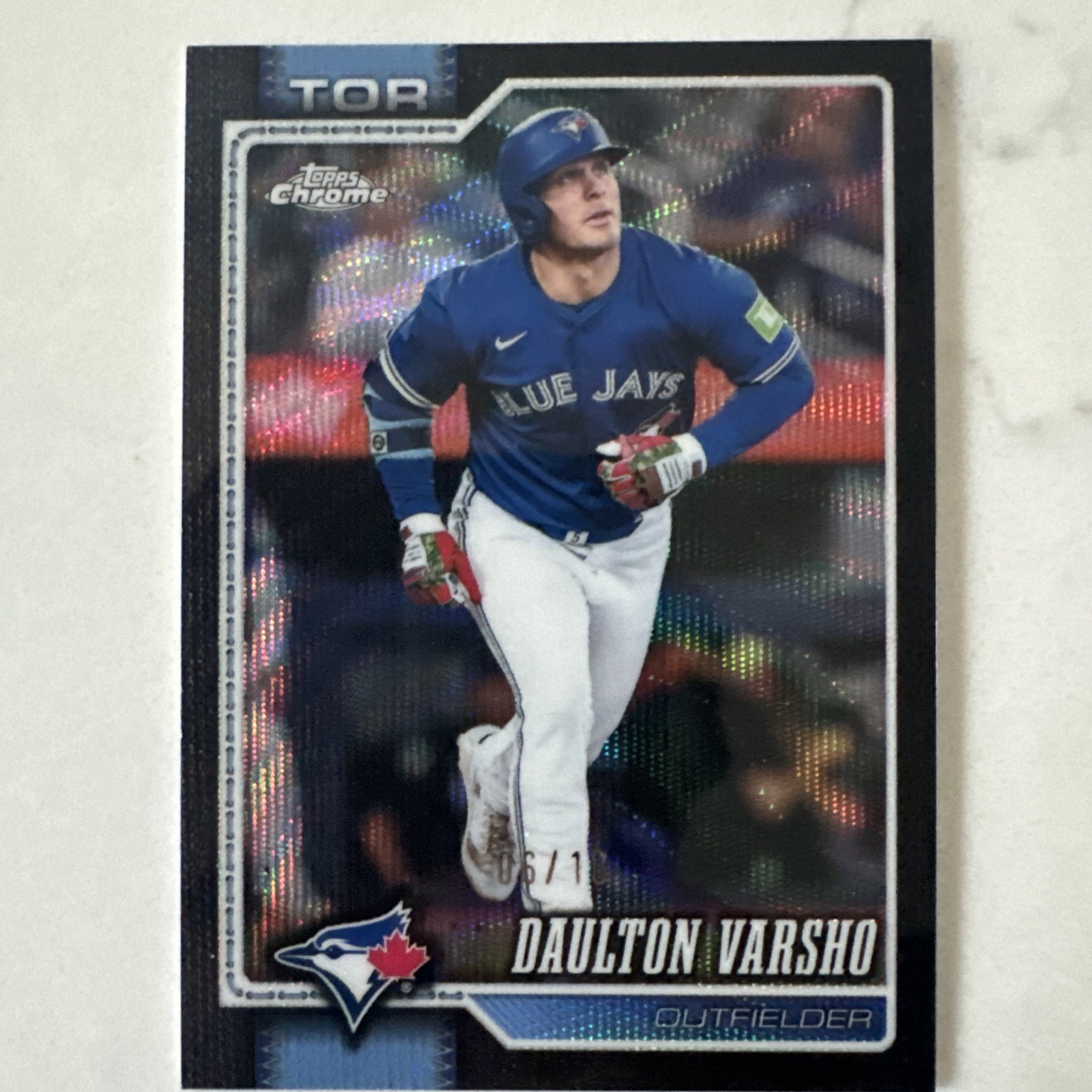 2026 Topps Chrome Daulton Varsho Black Raywave Refractor /10 #224 Blue Jays SP