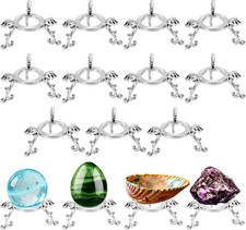 10-Pack Silvery Crystal Ball Stands, 40-80Mm