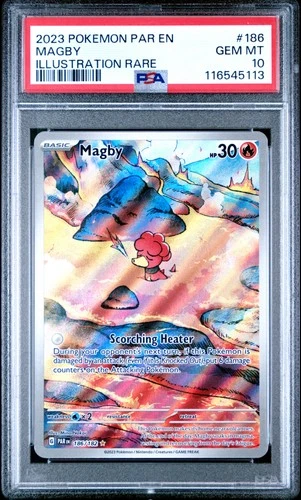 2023 POKEMON PAR EN-PARADOX RIFT ILLUSTRATION RARE #186 MAGBY PSA 10