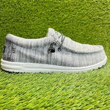 Hey Dude Wally Stretch Yin Yang Mens Size 13 Gray Casual Walking Slip-On Shoes