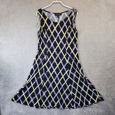 Perceptions New York Dress Womens Size Small Sleeveless Navy Blue Fit & Flare