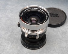 SCHNEIDER-KREUZNACH TECHNIKA SUPER-ANGULON 1:8/65 CAMERA LENS IN SHUTTER W/CAPS