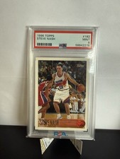 Topps 1996-97 Steve Nash Rookie #182 Phoenix Suns PSA 9 Graded Card. rookie card picture