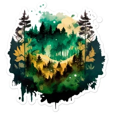 Pine Trees Woods Hiking - Vinyl Decal Sticker - Car Window Laptop - ebn9156