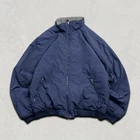 L.L.Bean Windbreaker Mens Large Fleece Lined Full Zip WarmUp Jacket, Navy