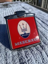 Vintage Maserati Red Square Emblem Vintage