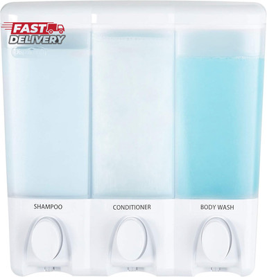 Better Living Products 72350 Clear Choice 3-Chamber Shower Dispenser, White