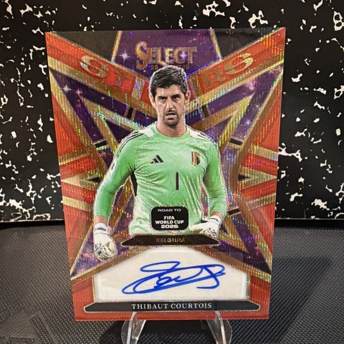 2025-26 Panini Select FIFA World Cup Thibaut Courtois Silver Prizm Auto Belgium