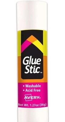 Avery Permanent Glue Stics, White Application, 1.27 oz, Stick - 3 Pack