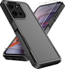 for Motorola Moto G Stylus 5G 2025 Case with Tempered Glass Black Matte