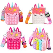 Gifts for Kids 4-Packs Unicorn Pop Purse Fidget Toy Fashion Girls Bag