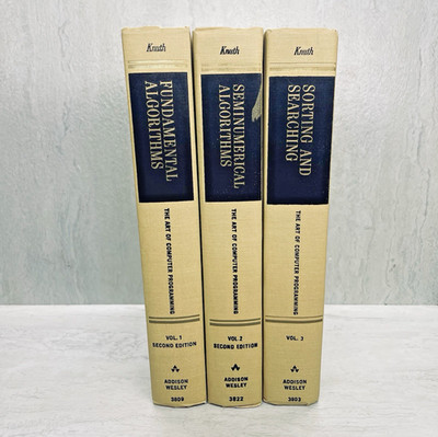 The Art of Computer Programming Knuth 3 Vol Set 1973 1981 Hardcover - Vintage
