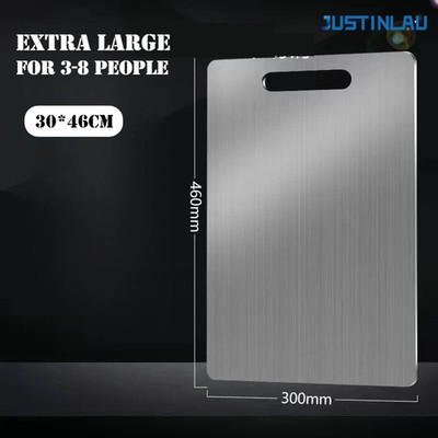 JUSTINLAU 304 Stainless Steel Cutting Board 30x46cm Large Non Slip Chopping