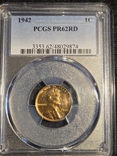 1942 Proof Lincoln Wheat Cent Penny Pcgs Pr 62 Rd