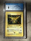 Pokemon 1999 Zapdos Base Set Shadowless 1st Edition 16/102 CGC 9 Mint