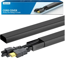 142In Wall Cord Hider for 2-3 Cords, On-Wall Cord Cover Channel, Cable Concealer