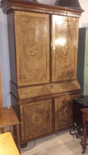 Barock Nussbaum Sammlerschrank Sekretär um 1750 Patina unrestauriert Schubladen