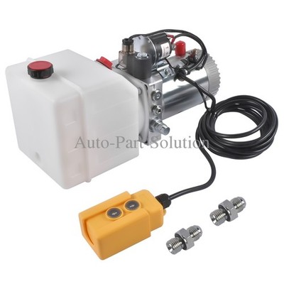 4 Quart Hydraulic Power Unit 12V Single Acting Hydraulic Dump Trailer Pump SAE#6