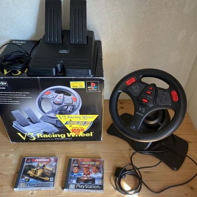 Lenkrad Interact V3 Racing Game Steering Wheel Pedal OVP  PS1 , 2 Spiele F1/F99
