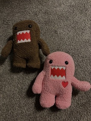 Domo-kun Plush Set of 2 Pink & Brown NHK Official Store Japan Limited Edition