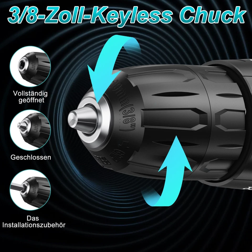 Mit 2 Akkus Für Makita Akku-Schlagbohrschrauber 20V Akkuschrauber Set in Koffer - Bild 3 von 4