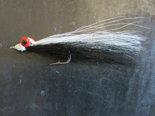 6 Clouser Minnows Black / White # 4 Saltwater Fishing Flies lures Brookside