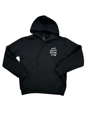 Anti Social Social Club Black/White Plain Logo Pullover Hoodie Sweatshirt  Medium