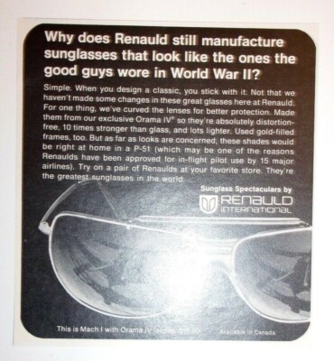 1966 Renauld Sunglasses Advertisement